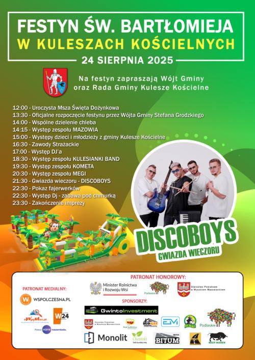 Zapraszamy na festyn Św. Bartłomieja do Kulesz Kościelnych. Zapraszamy na festyn Św. Bartłomieja do Kulesz Kościelnych.